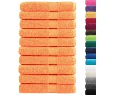 Rankšluostis Pirties rankšluosčiai SOLUND 10vnt. oranžiniai 80x200cm 600g/m²