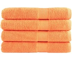 Rankšluostis Pirties rankšluosčiai SOLUND, 4vnt. oranžiniai 80x200cm 600g/m²