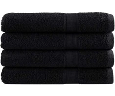 Rankšluostis Pirties rankšluosčiai SOLUND, 4vnt., juodi, 80x200cm, 600g/m²