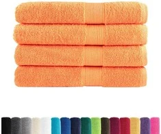 Rankšluostis Pirties rankšluosčiai SOLUND, 4vnt. oranžiniai 80x200cm 600g/m²