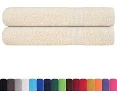 Rankšluostis Rankšluosčiai, 2vnt., kreminiai, 100x200 cm, medvilnė, 360g/m²