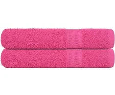 Rankšluostis Rankšluosčiai, 2vnt., rožiniai, 100x200 cm, medvilnė, 360g/m²