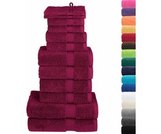 Rankšluostis Rankšluosčių rinkinys SOLUND, 12vnt., tamsiai raudoni, 600g/m²
