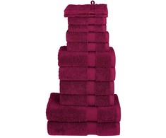 Rankšluostis Rankšluosčių rinkinys SOLUND, 12vnt., tamsiai raudoni, 600g/m²