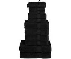 Rankšluostis Rankšluosčių rinkinys SOLUND, 12vnt., juodi, 600g/m²