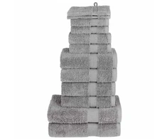 Rankšluostis Rankšluosčių rinkinys SOLUND, 12vnt., pilki, 600g/m²