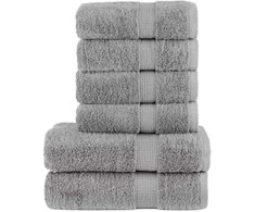 Rankšluostis Rankšluosčių rinkinys SOLUND, 6vnt., pilki, 600g/m²