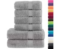 Rankšluostis Rankšluosčių rinkinys SOLUND, 6vnt., pilki, 600g/m²