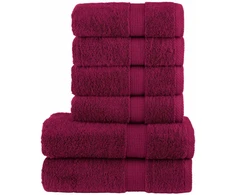 Rankšluostis Rankšluosčių rinkinys SOLUND, 6vnt., tamsiai raudoni, 600g/m²