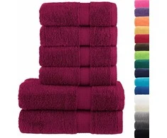 Rankšluostis Rankšluosčių rinkinys SOLUND, 6vnt., tamsiai raudoni, 600g/m²