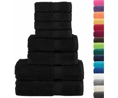 Rankšluostis Rankšluosčių rinkinys SOLUND, 8vnt., juodi, 600g/m²
