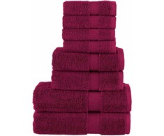 Rankšluostis Rankšluosčių rinkinys SOLUND, 8vnt., tamsiai raudoni, 600g/m²
