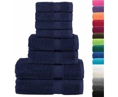 Rankšluostis Rankšluosčių rinkinys SOLUND, 8vnt., tamsiai mėlyni, 600g/m²