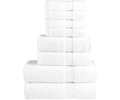 Rankšluostis Rankšluosčių rinkinys SOLUND, 8vnt., balti, 600g/m²