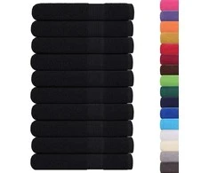 Rankšluostis Pirties rankšluosčiai, FROGN, 10 vnt., juodi, 80x200 cm, 360 g/m²