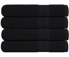Rankšluostis Pirties rankšluosčiai, FROGN, 4 vnt., juodi, 80x200 cm, 360 g/m²