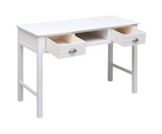 Rašomasis stalas, baltos spalvos, 110x45x76 cm, mediena
