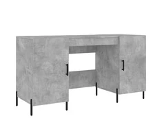 Rašomasis stalas, betono pilkas, 140x50x75cm, apdirbta mediena