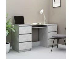 Rašomasis stalas, betono pilkas, 140x50x77cm, apdirbta mediena