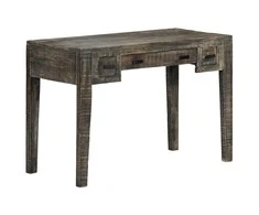Rašomasis stalas, juodos sp., 110x50x75 cm, mango med. masyvas
