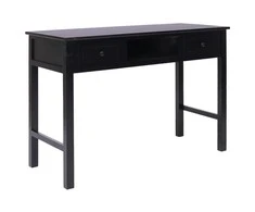 Rašomasis stalas, juodos spalvos, 110x45x76 cm, mediena
