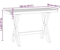 Rašomasis stalas, NOAIN, 120x50x75cm, medienos masyvas