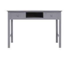 Rašomasis stalas, pilkos spalvos, 110x45x76 cm, mediena