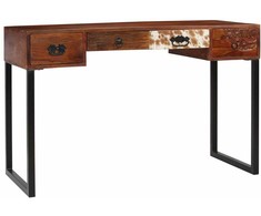Rašomasis stalas, rausv. dalb. med. ir tikra oda, 117x50x76cm