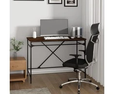 Rašomasis stalas, rudas ąžuolo, 100x50x75cm, mediena ir geležis