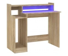 Rašomasis stalas su LED apšvietimu, ąžuolo, 97x45x90cm, mediena