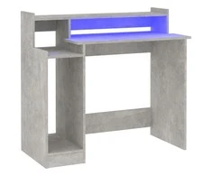 Rašomasis stalas su LED, betono pilkas, 97x45x90cm, mediena
