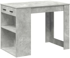 Rašomasis stalas su stalčiumi/lentyna, pilka, 102x62x77,5cm