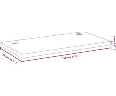 Rašomojo stalo stalviršis, 110x55x4cm, bambukas