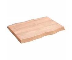 Stalviršis, šviesiai rudas, 80x60x(2-6) cm, medienos masyvas