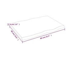Stalviršis, šviesiai rudas, 80x60x(2-4) cm, medienos masyvas