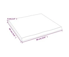 Stalviršis, šviesiai rudas, 60x60x(2-4) cm, medienos masyvas
