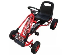 Raudonas Pedalais Minamas Kartingas su Reguliuojama Sėdyne