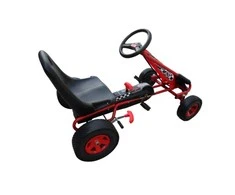 Raudonas Pedalais Minamas Kartingas su Reguliuojama Sėdyne