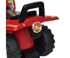 Raudonas vaikiškas keturratis motociklas su garsais ir švieselėmis