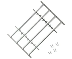 Reguliuojama apsauginė grotelė langams su 4 skersiniais, 1000-1500mm