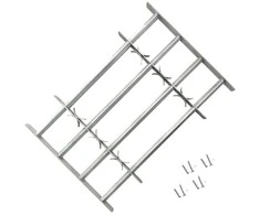 Reguliuojama apsauginė grotelė langams su 4 skersiniais, 700-1050mm