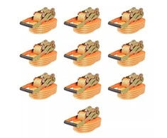 Reketo tvirtinamieji dirželiai, 10vnt., 2t., 8mx50mm, oranž.