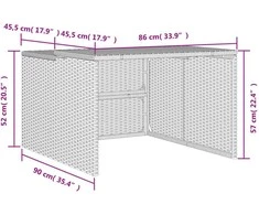 Roboto vejapjovės garažas, juodas, 86x90x52/57cm, poliratanas