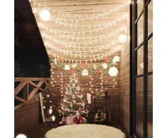 Rutuliukų girlianda, 20m, 200 šiltų baltų LED, 8 funkcijos