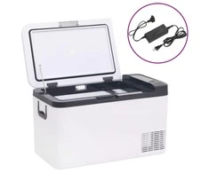 Šaltdėžė su rankena ir adapteriu, juoda ir balta, 18l, PP ir PE