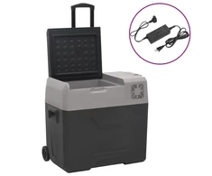 Šaltdėžė su ratukais ir adapteriu, juoda ir pilka, 30l, PP