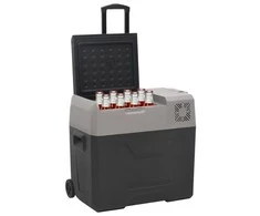 Šaltdėžė su ratukais ir adapteriu, juoda ir pilka, 40l, PP