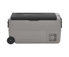 Šaltdėžė su ratukais ir adapteriu, juoda ir pilka, 60l, PP/PE