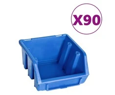 Sandėliavimo dėžių rinkinys, 96 dalių, mėlynas ir juodas