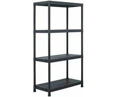 Sandėliavimo lentynos, 5vnt., juodos, 60x30x138cm, plastikas